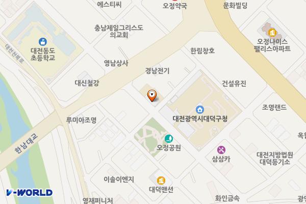대덕구청 위치 지도 — 대전광역시 대덕구 대전로1033번길 20 (오정동, 대덕구청)