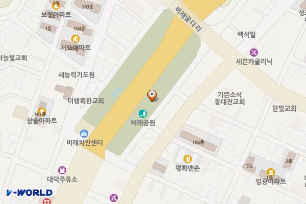 TG 만남의광장(2) 공중화장실 위치 지도 — 대전광역시 대덕구 비래동108
