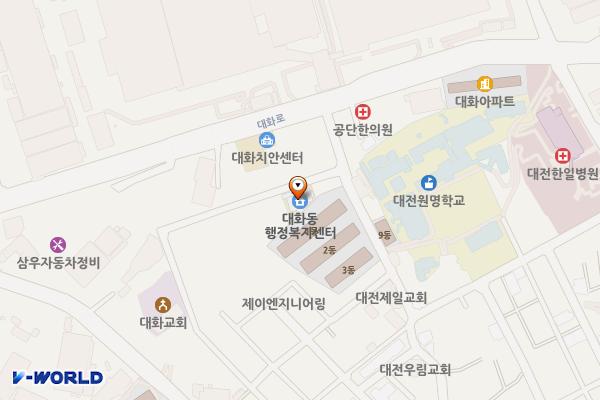 대화동행정복지센터 위치 지도 — 대전광역시 대덕구 동심5길 10 (대화동, 대화동행정복지센터)