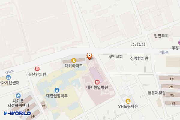 대전한일병원 위치 지도 — 대전광역시 대덕구 대화로 51(대화동)