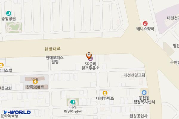 중리셀프주유소 위치 지도 — 대전광역시 대덕구 한밭대로 1186(중리동)