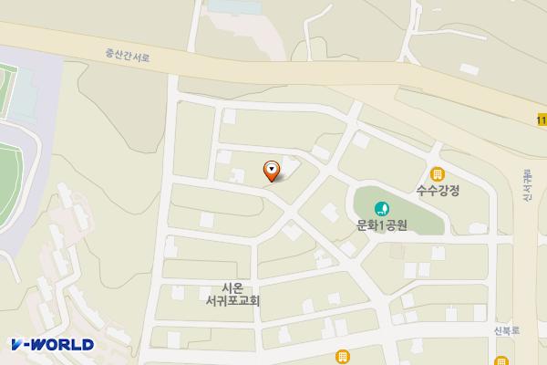 신시가지 공영주차장 위치 지도 — 제주특별자치도 서귀포시 강정동 118-8