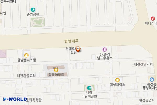 재하주유소 위치 지도 — 대전광역시 대덕구 한밭대로 1178(중리동)