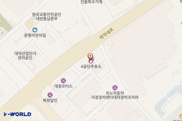 현대오일뱅크㈜ 직영4공단주유소 위치 지도 — 대전광역시 대덕구 대덕대로 1412(신일동)