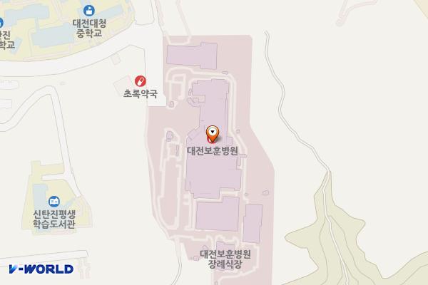대전보훈병원 위치 지도 — 대전광역시 대덕구 대청로82번길 147(신탄진동)