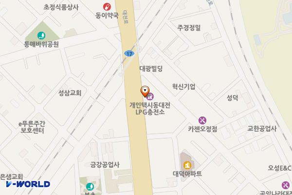 동대전충전소 위치 지도 — 대전광역시 대덕구 대전로 1108 (오정동)