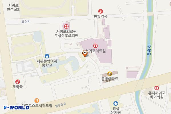중앙여중 후문 공영주차장 위치 지도 — 제주특별자치도 서귀포시 동홍동 1530-12