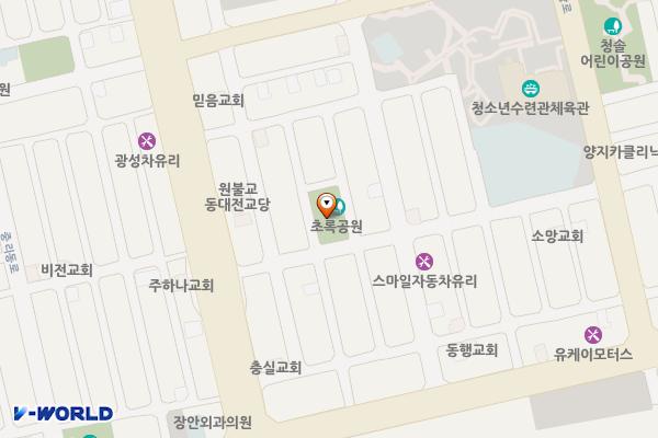초록어린이공원 공중화장실 위치 지도 — 대전광역시 대덕구 중리동105-6