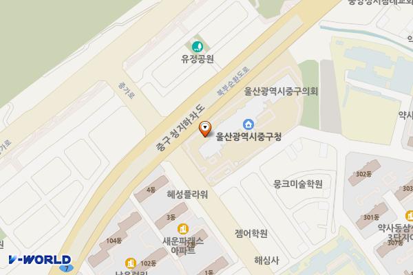 중구청사 의회동 화장실 위치 지도 — 울산광역시 중구 단장골길 1