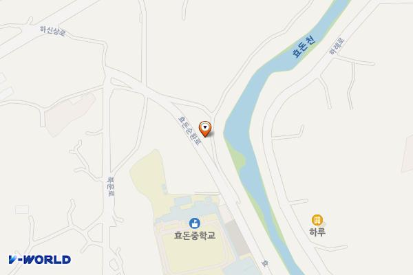 효돈중학교 북측 공영주차장 위치 지도 — 제주특별자치도 서귀포시 하효동 11-2