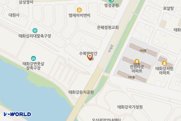 명정대숲갈비 위치 지도 — 울산광역시 중구 오산3길 76(태화동)