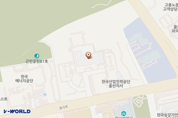 한국산업인력공단 위치 지도 — 울산광역시 중구 종가로 345(교동)