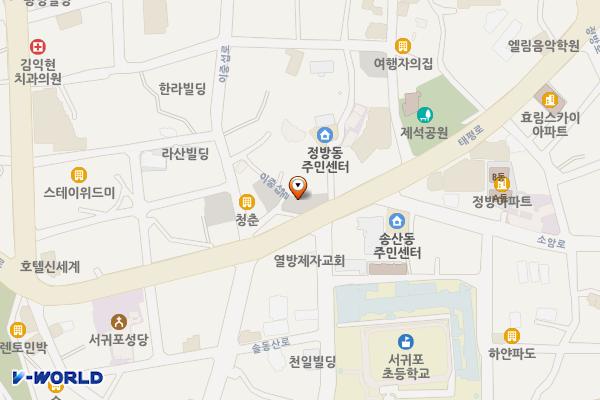 이중섭거리 공영주차장 위치 지도 — 제주특별자치도 서귀포시 서귀동 550