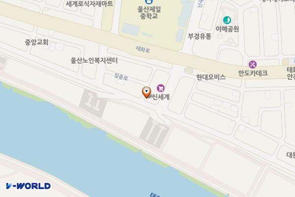 문수산상황삼계탕 위치 지도 — 울산광역시 중구 오산2길 14-7(태화동)