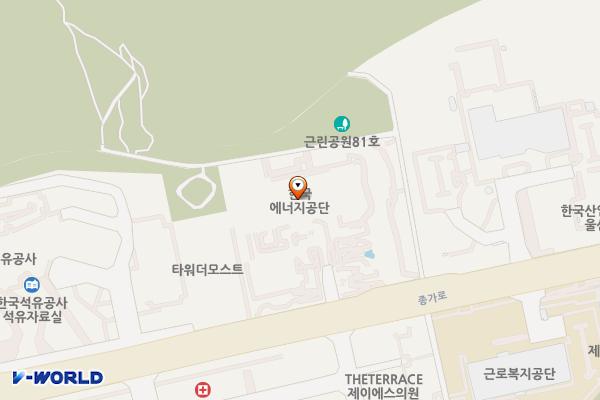 한국에너지공단(로비층) 위치 지도 — 울산광역시 중구 종가로 323