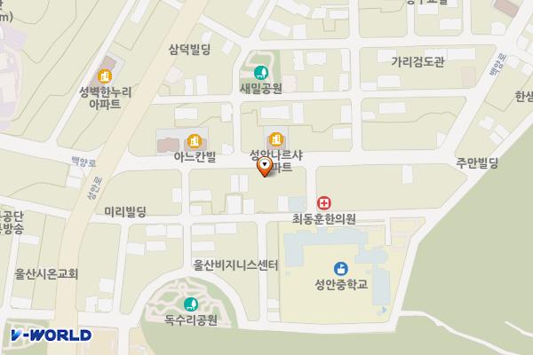 울산성안동우체국 위치 지도 — 울산광역시 중구 백양로 100 (성안동, 울산성안동우체국)
