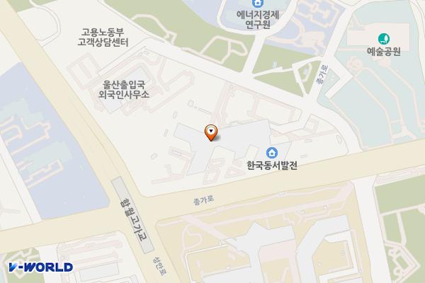 한국동서발전(주) 위치 지도 — 울산광역시 중구 종가로 395