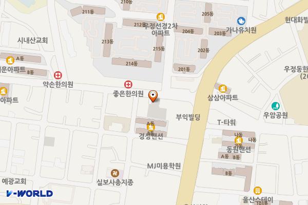 태화종합시장 상인교육장 및 고객휴게실 위치 지도 — 울산광역시 중구 유곡로 9-1