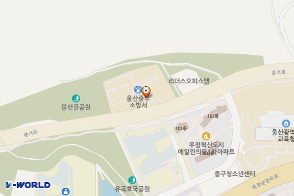 중부소방서 화장실 위치 지도 — 울산광역시 중구 종가로 205