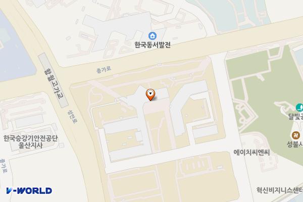 한국산업안전보건공단 본부동 위치 지도 — 울산광역시 중구 종가로 400