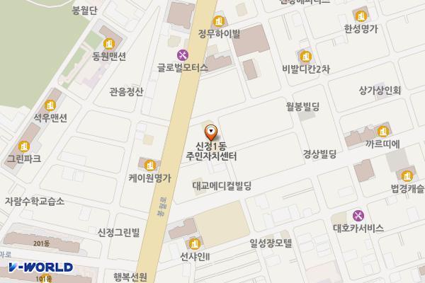 신정1동행정복지센터 화장실 위치 지도 — 울산광역시 남구 월평로9번길 7