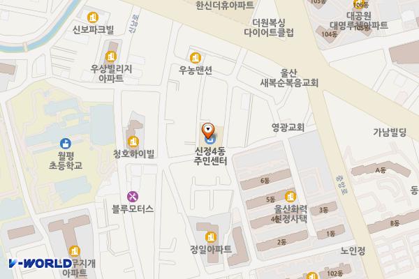 신정4동행정복지센터 화장실 위치 지도 — 울산광역시 남구 수암로64번길 16