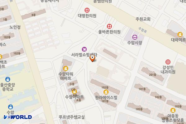 수암공영주차장 화장실 위치 지도 — 울산광역시 남구 수암로116번길 15