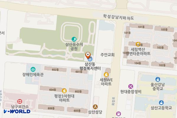 삼산동행정복지센터 화장실 위치 지도 — 울산광역시 남구 삼산중로146번길 27