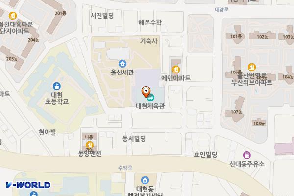 대현체육관 화장실 위치 지도 — 울산광역시 남구 대암로 90번길 29