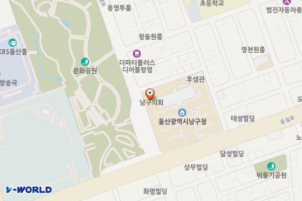 남구청 후생관 화장실 위치 지도 — 울산광역시 남구 돋질로 233