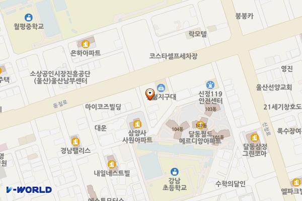 울산광역시시각장애인복지관 화장실 위치 지도 — 울산광역시 남구 돋질로 114번길 3