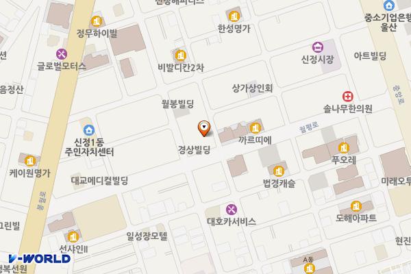 신정1동공영주차장 화장실 위치 지도 — 울산광역시 남구 월평로 25