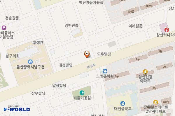 울산남구 육아종합지원센터 화장실 위치 지도 — 울산광역시 남구 돋질로 251