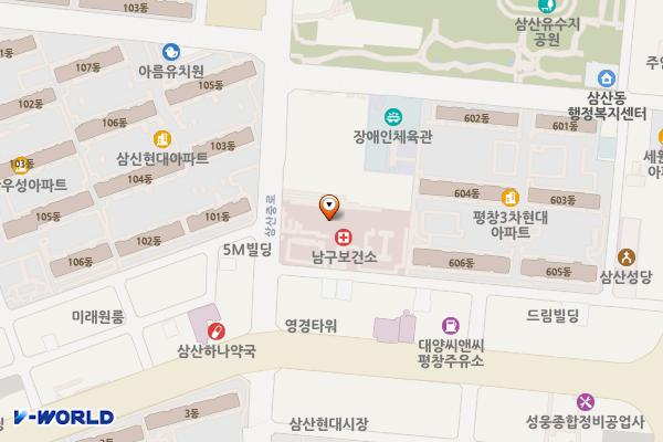 치매안심센터 화장실 위치 지도 — 울산광역시 남구 삼산중로 132