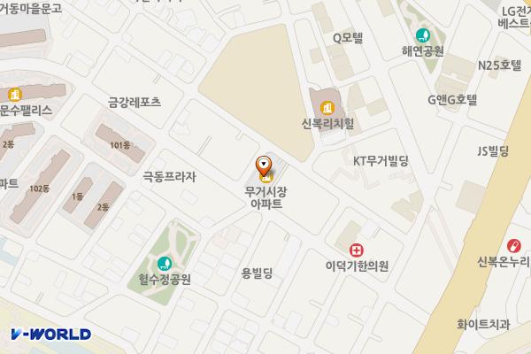 무거시장 화장실 위치 지도 — 울산광역시 남구 신복로 24