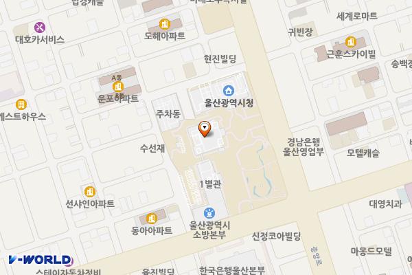 울산광역시 의회 위치 지도 — 울산광역시 남구 중앙로 201