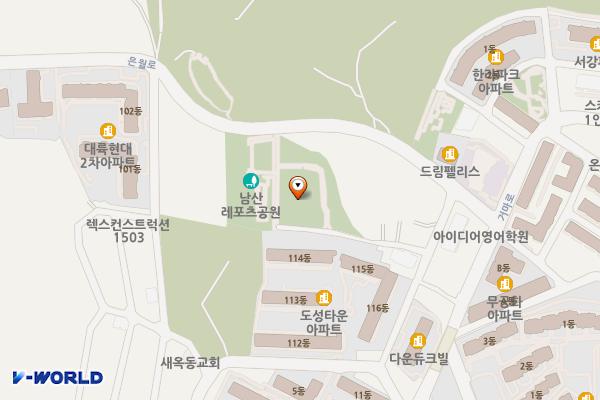 남산레포츠공원 화장실 위치 지도 — 울산광역시 남구 은월로 74-21