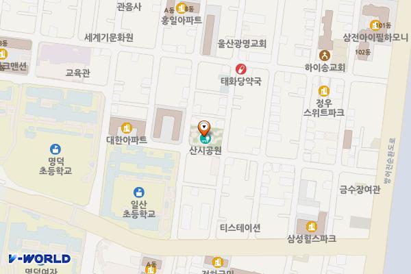 산시공원화장실 위치 지도 — 울산광역시 동구 전하동 688-4