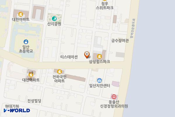 일산복개천공영주차장 화장실 위치 지도 — 울산광역시 동구 대송로 12