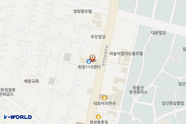 화정119안전센터 화장실 위치 지도 — 울산광역시 동구 방어진순환도로 601, 화정소방파출소 (화정동)
