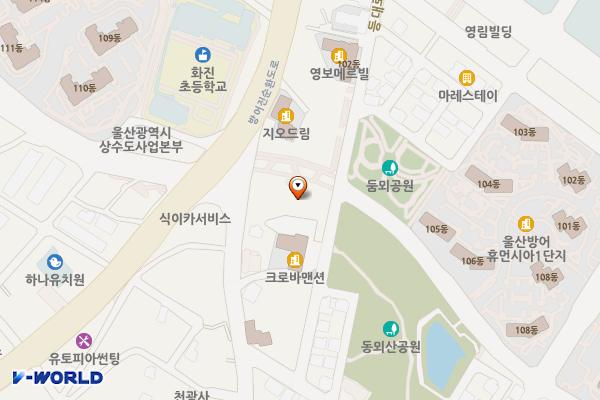 세계비전교회 위치 지도 — 울산광역시 동구 꽃바위로 380