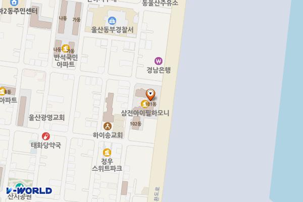 현대M마트 위치 지도 — 울산광역시 동구 방어진순환도로 733