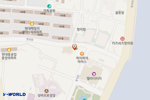 사회적경제일자리센터 위치 지도 — 울산광역시 동구 명덕로 19