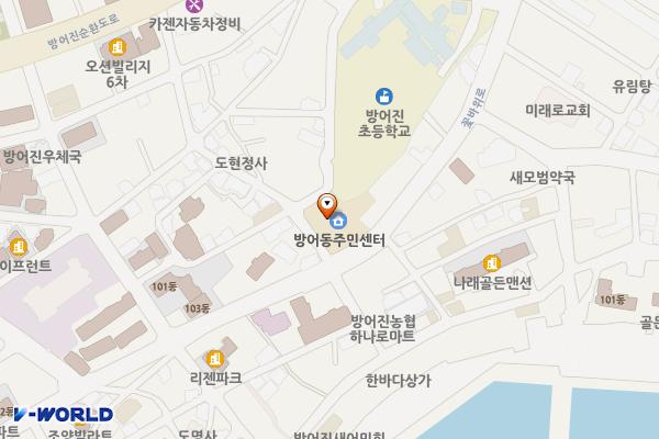 방어동행정복지센터 화장실 위치 지도 — 울산광역시 동구 꽃바위로325