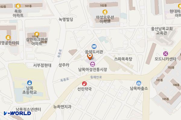 남목시장 위치 지도 — 울산광역시 동구 남목 17길 9