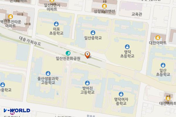 일산천문화공원화장실 위치 지도 — 울산광역시 동구 일산동 443
