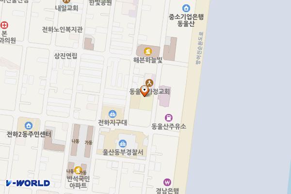 전하작은도서관 화장실 위치 지도 — 울산광역시 동구 진성8길 91