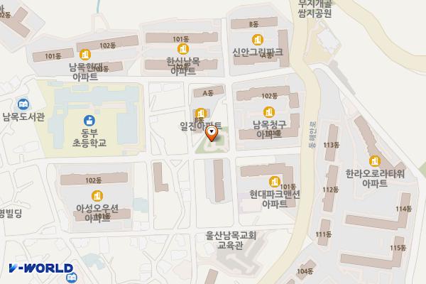 쟁골공원화장실 위치 지도 — 울산광역시 동구 동부동 666-2