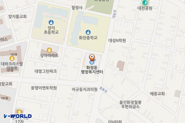 화정동행정복지센터 화장실 위치 지도 — 울산광역시 동구 대송로 140