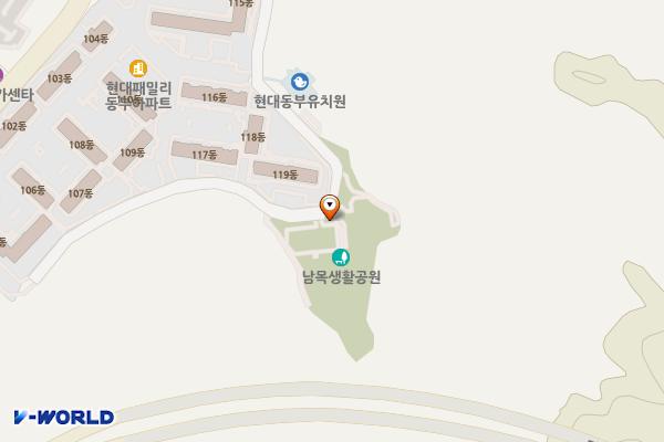 남목3동체육소공원화장실 위치 지도 — 울산광역시 동구 안산로 50-3